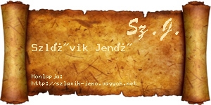 Szlávik Jenő névjegykártya