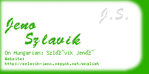 jeno szlavik business card